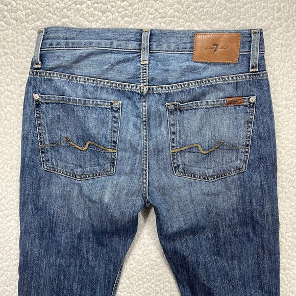 7 For All Mankind Paxtyn Men's Jeans 31x29 Slim Skinny Distressed Denim Grunge - Picture 4 of 15